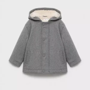 17034780-92-900 Hooded coat with shearling-effect lining