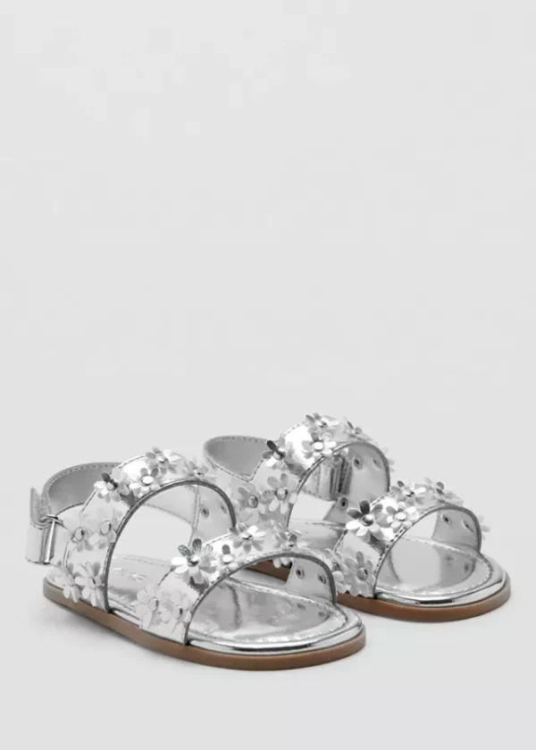27007897-PL-052 Sandals with metallic flower