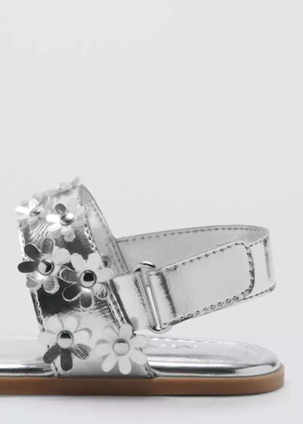 27007897-PL-053 Sandals with metallic flower