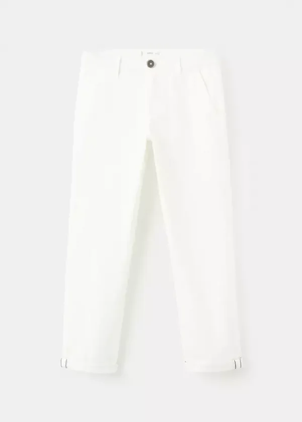 Chino trousers with turn-up hem