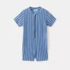 Striped one-piece swimsuit