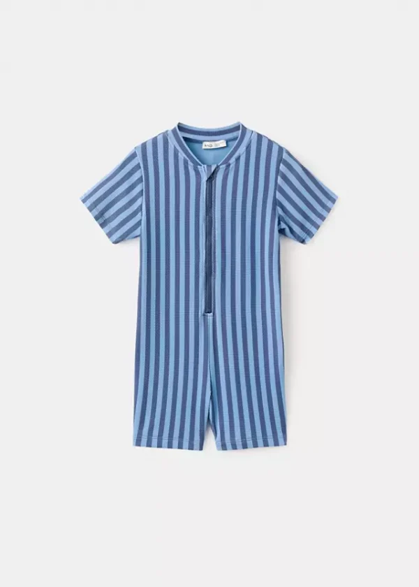 Striped one-piece swimsuit