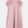 Knit dress with ruffle detail