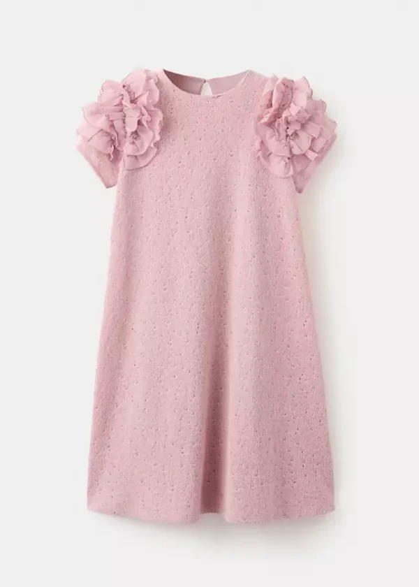 Knit dress with ruffle detail